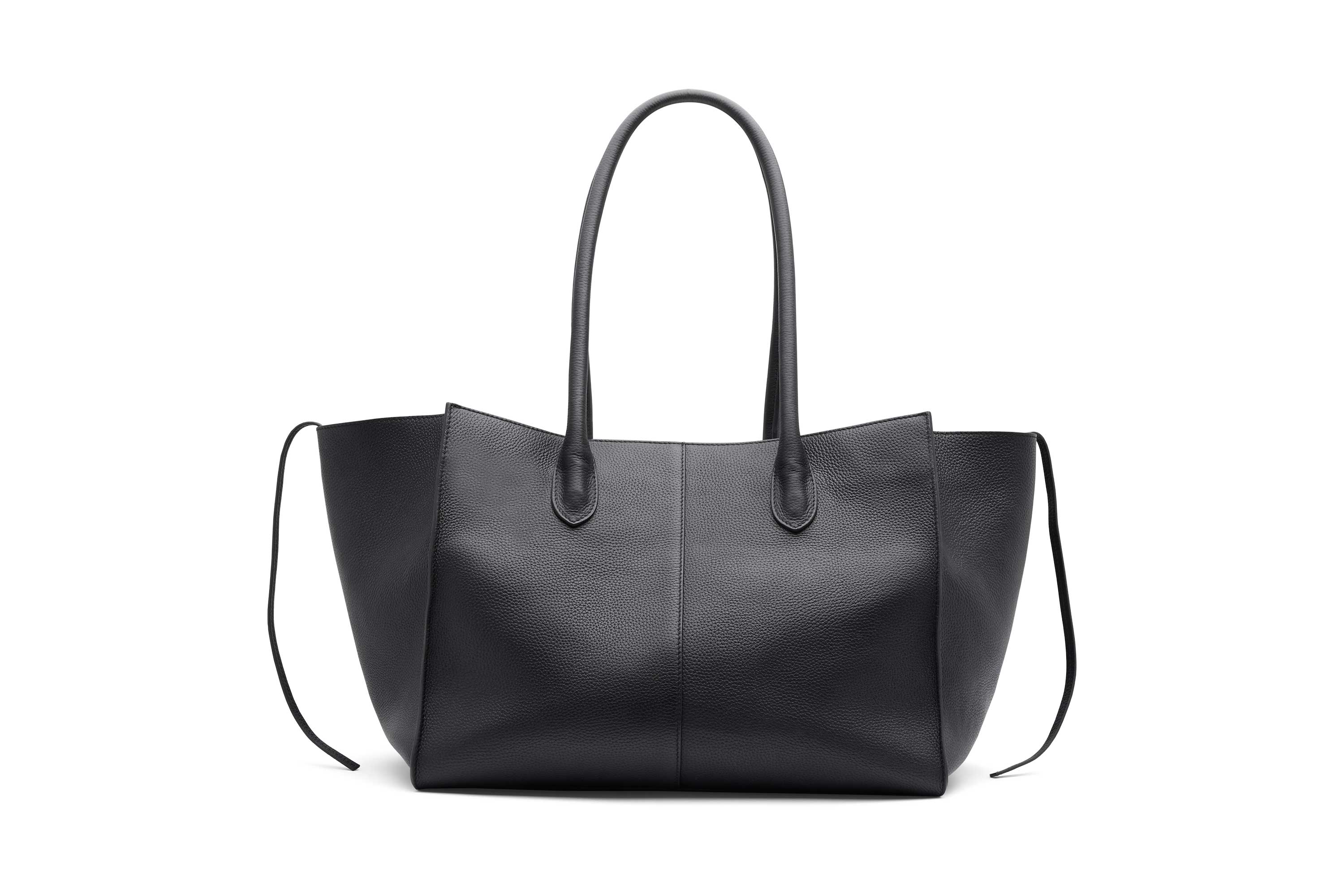 Rylan 7.44 Black Soft Grained Large Tote Grained Cow Leather