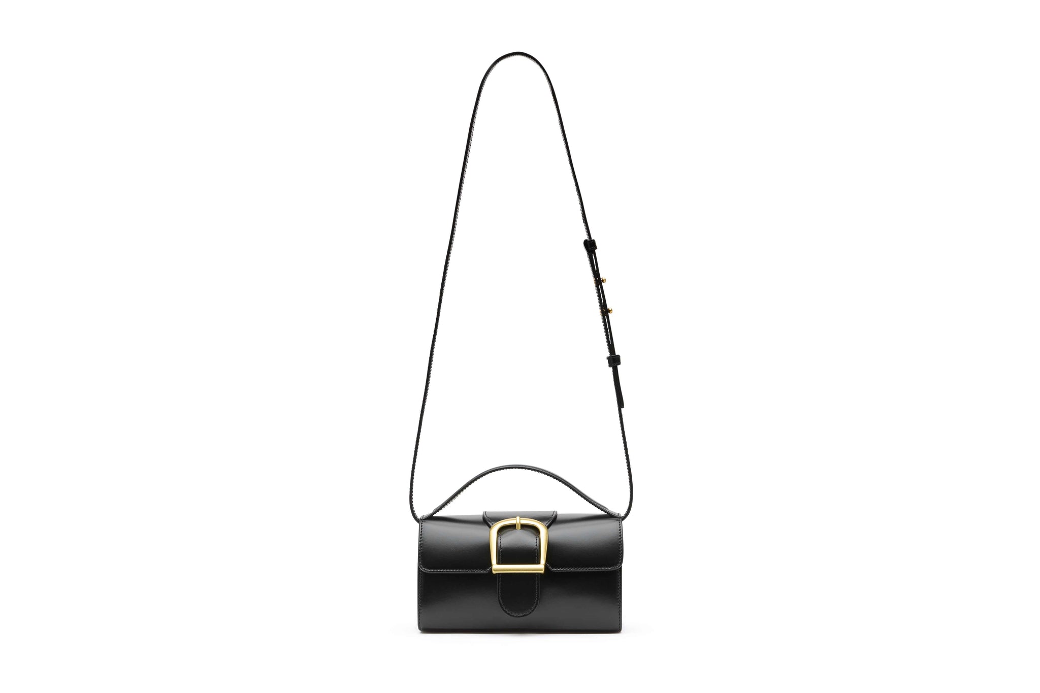 10.1 Black Mini Satchel with Flat Handle