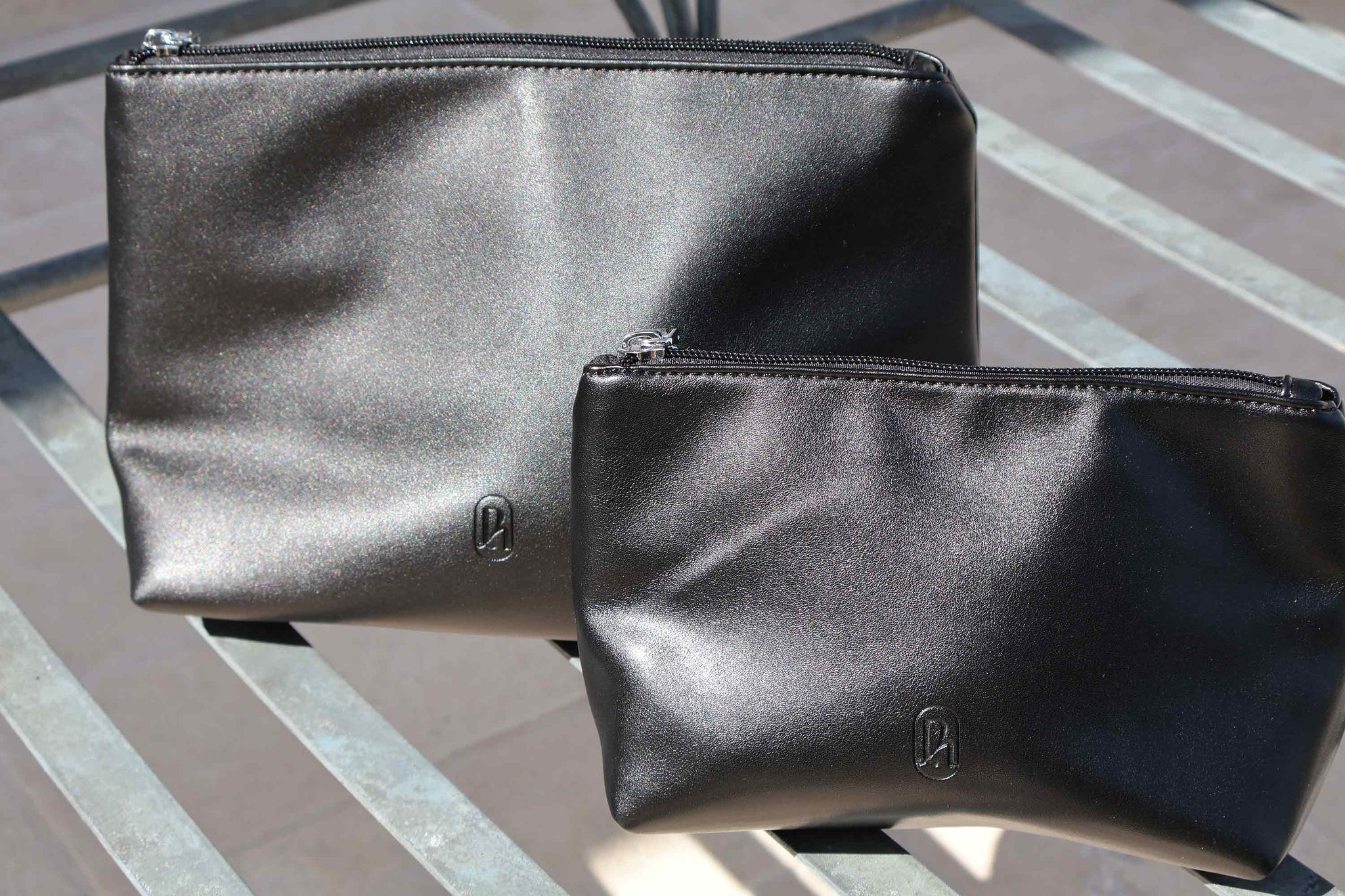 Black Alt-Leather Pouch Duet