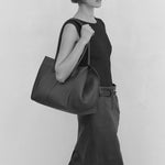 Rylan Black Grained Large Tote, by Brooke Testoni