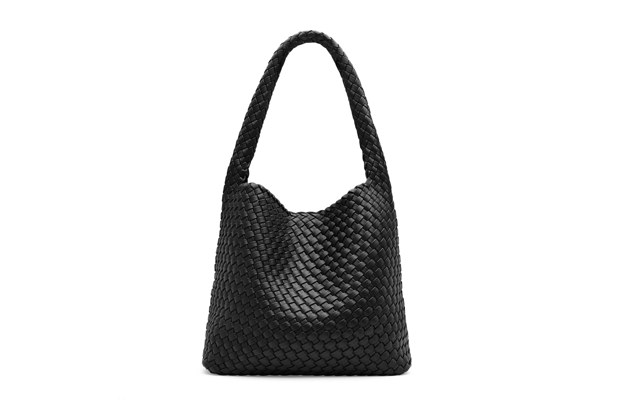 20.57 Black Recycled Alt-Leather Woven Large Tote