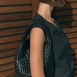 Rylan Black Alt-Leather Small Tote by Brooke Testoni