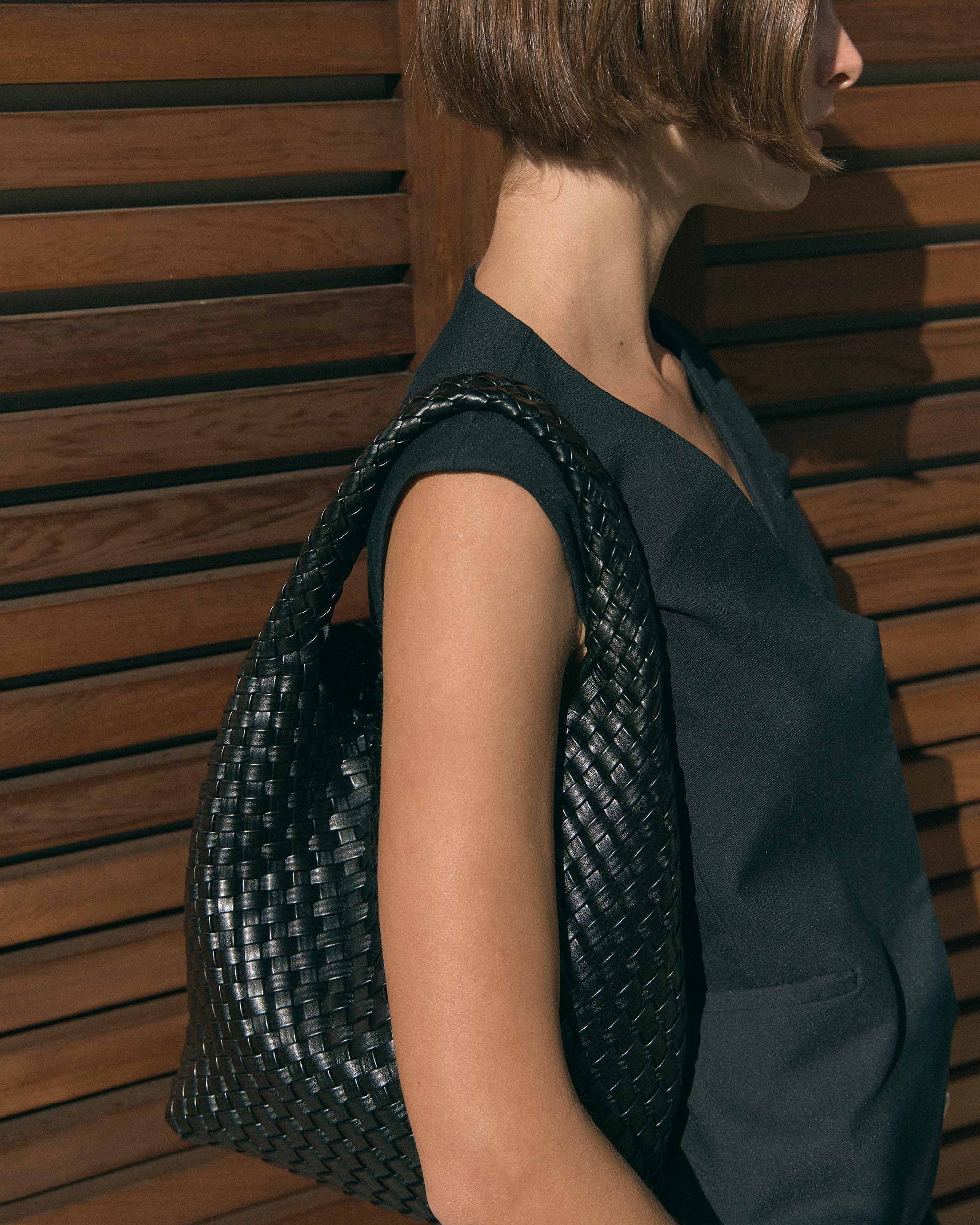 Rylan Black Alt-Leather Small Tote by Brooke Testoni