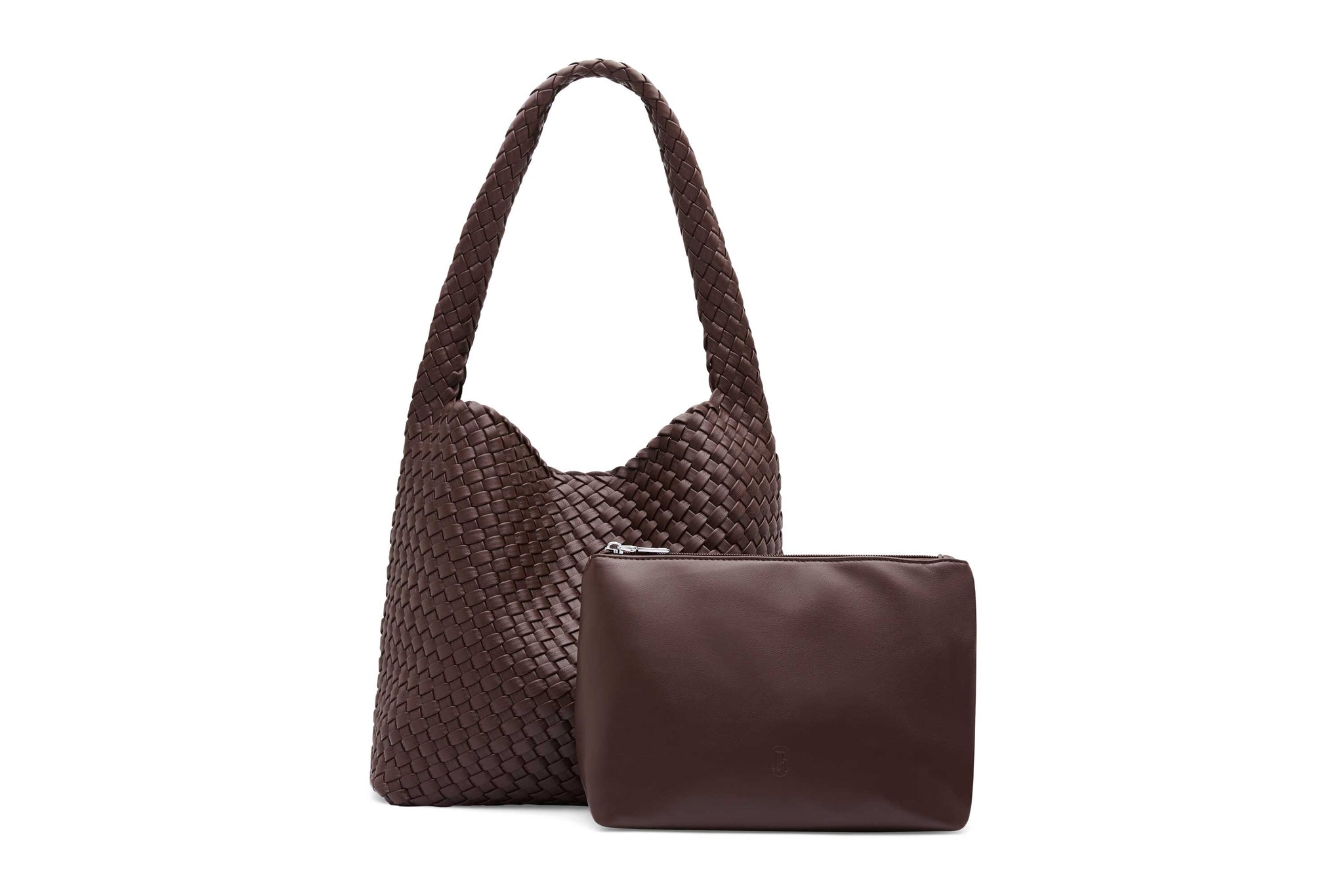 Rylan, Rylan Studio, Brown Woven Alt-Leather Large Tote Handbag