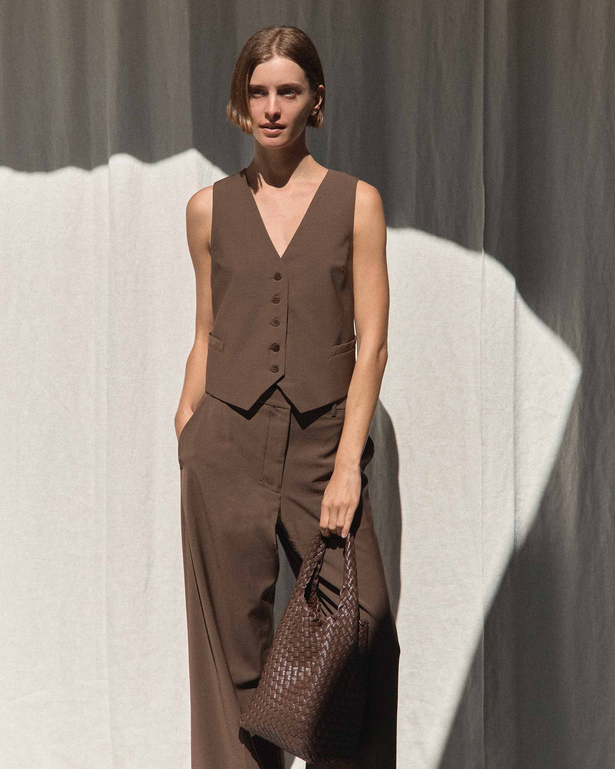 Rylan, Rylan Studio, Woven Alt-Leather Small Tote Bag, Handbag, Vegan Leather, Brooke Testoni