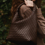 Rylan, Rylan Studio, Woven Alt-Leather Small Tote Bag, Handbag, Vegan Leather, Brooke Testoni
