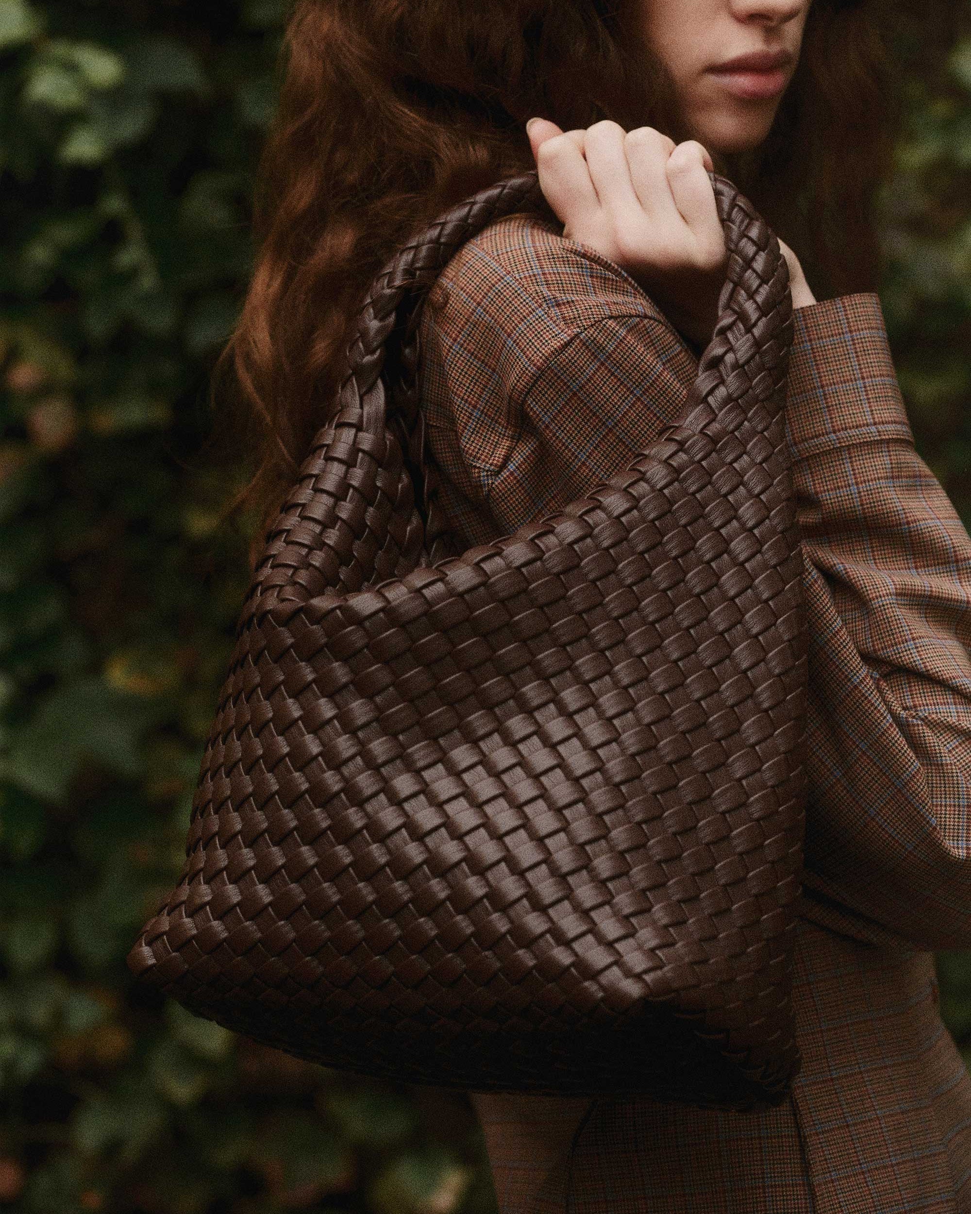 Rylan, Rylan Studio, Woven Alt-Leather Small Tote Bag, Handbag, Vegan Leather, Brooke Testoni