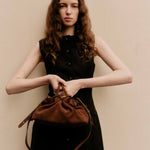 Rylan Mila Brown Suede Medium Tote by Brooke Testoni