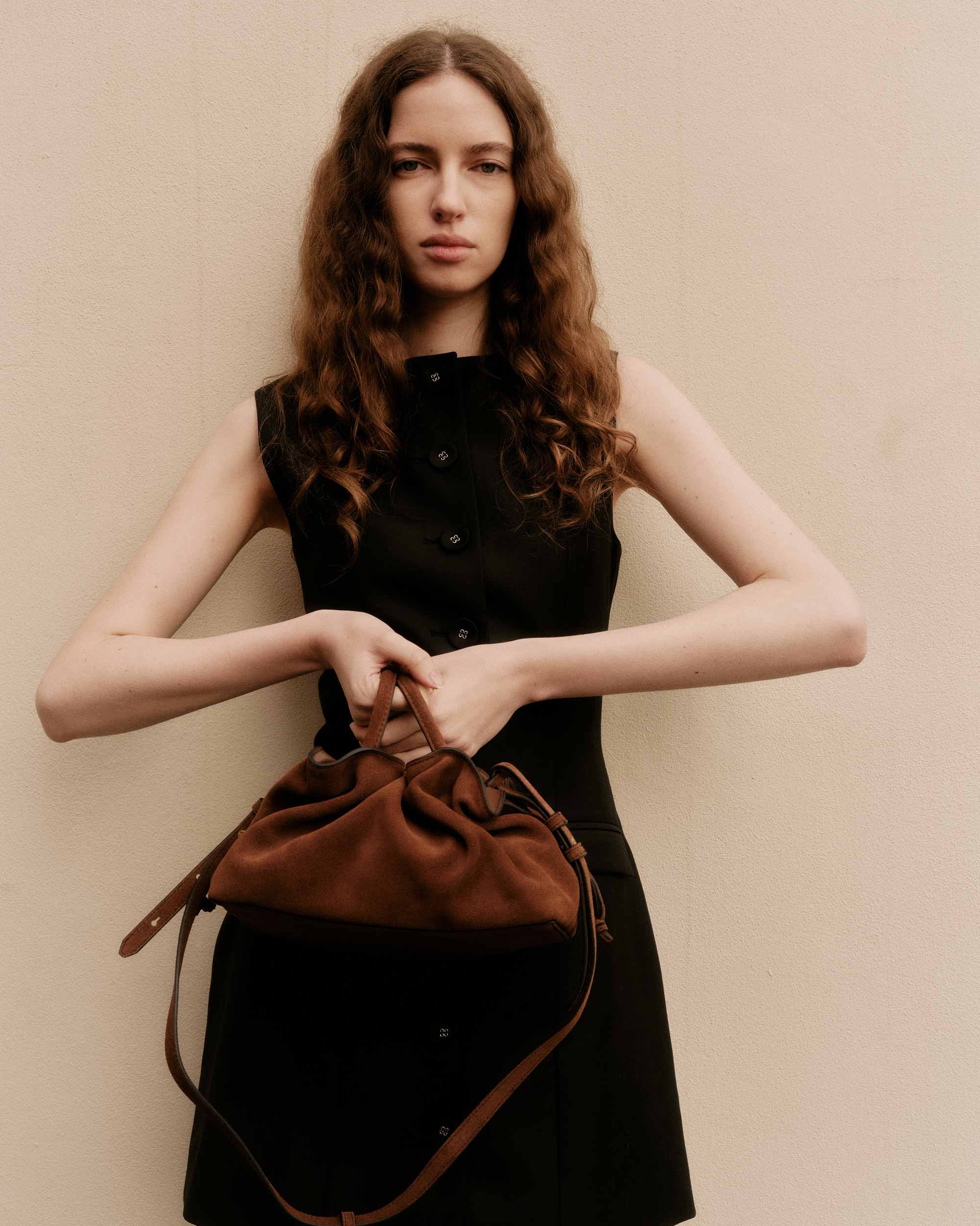 Rylan Mila Brown Suede Medium Tote by Brooke Testoni