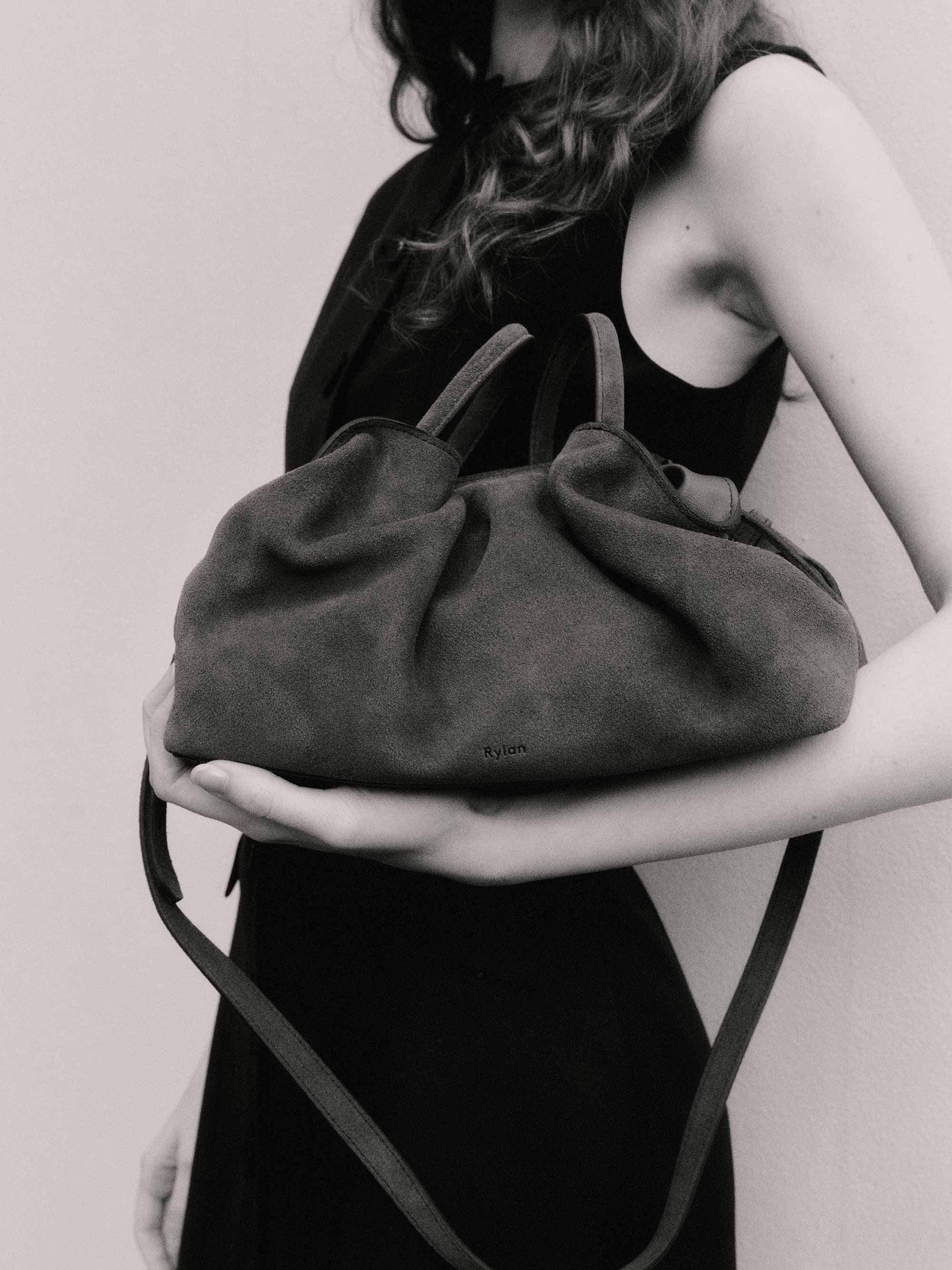 Rylan Mila Brown Suede Medium Tote by Brooke Testoni