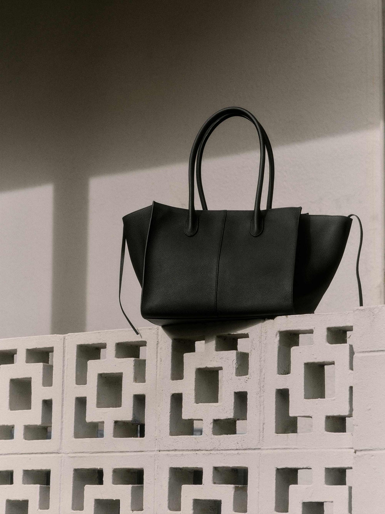 Rylan, Rylan Studio, Black Tote, Black Handbag, Pebble Grain Tote, Large Tote Bag, Brooke Testoni