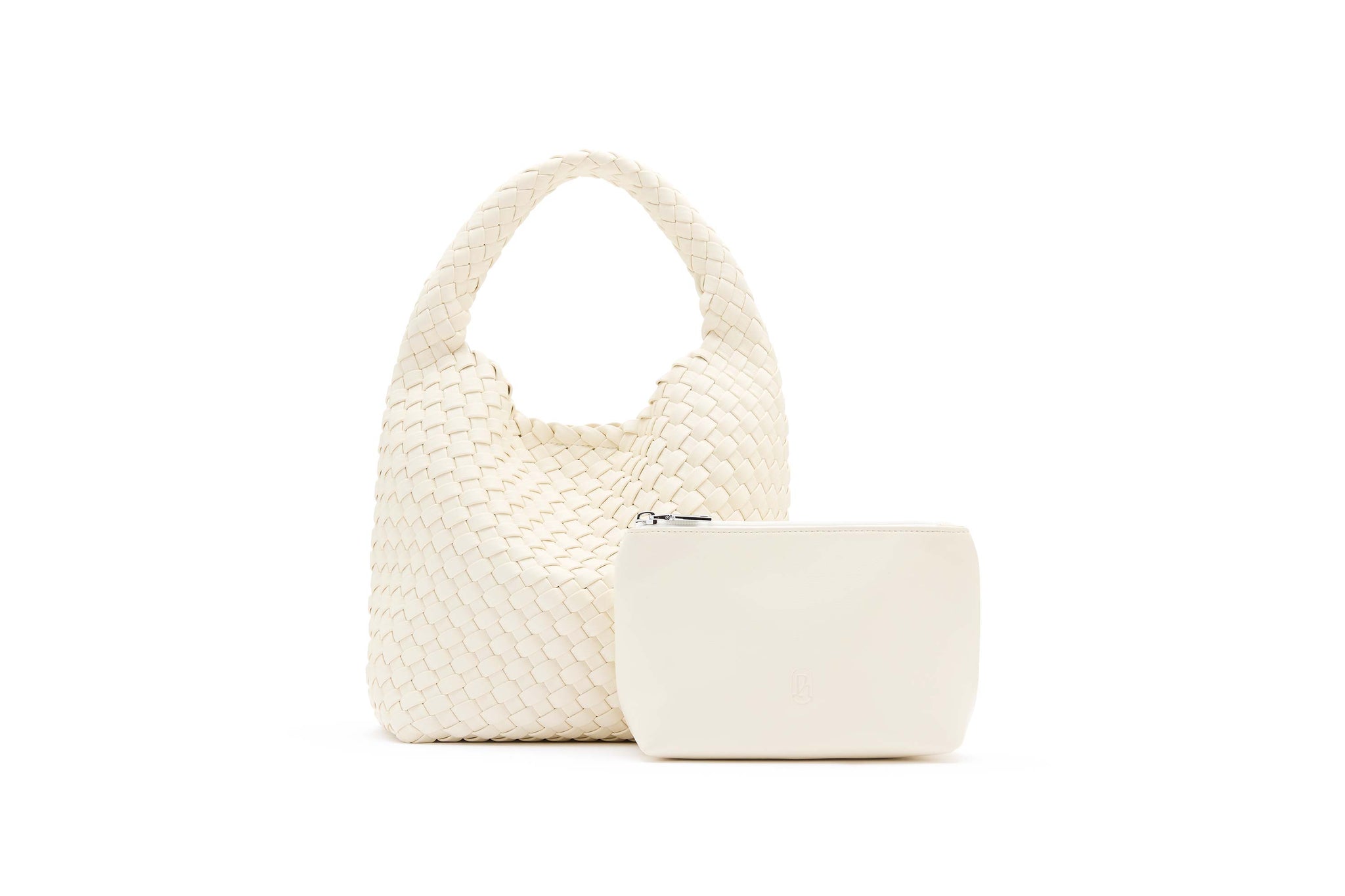 Rylan, Rylan Studio, Ivory Alt-Leather Woven Small Bag