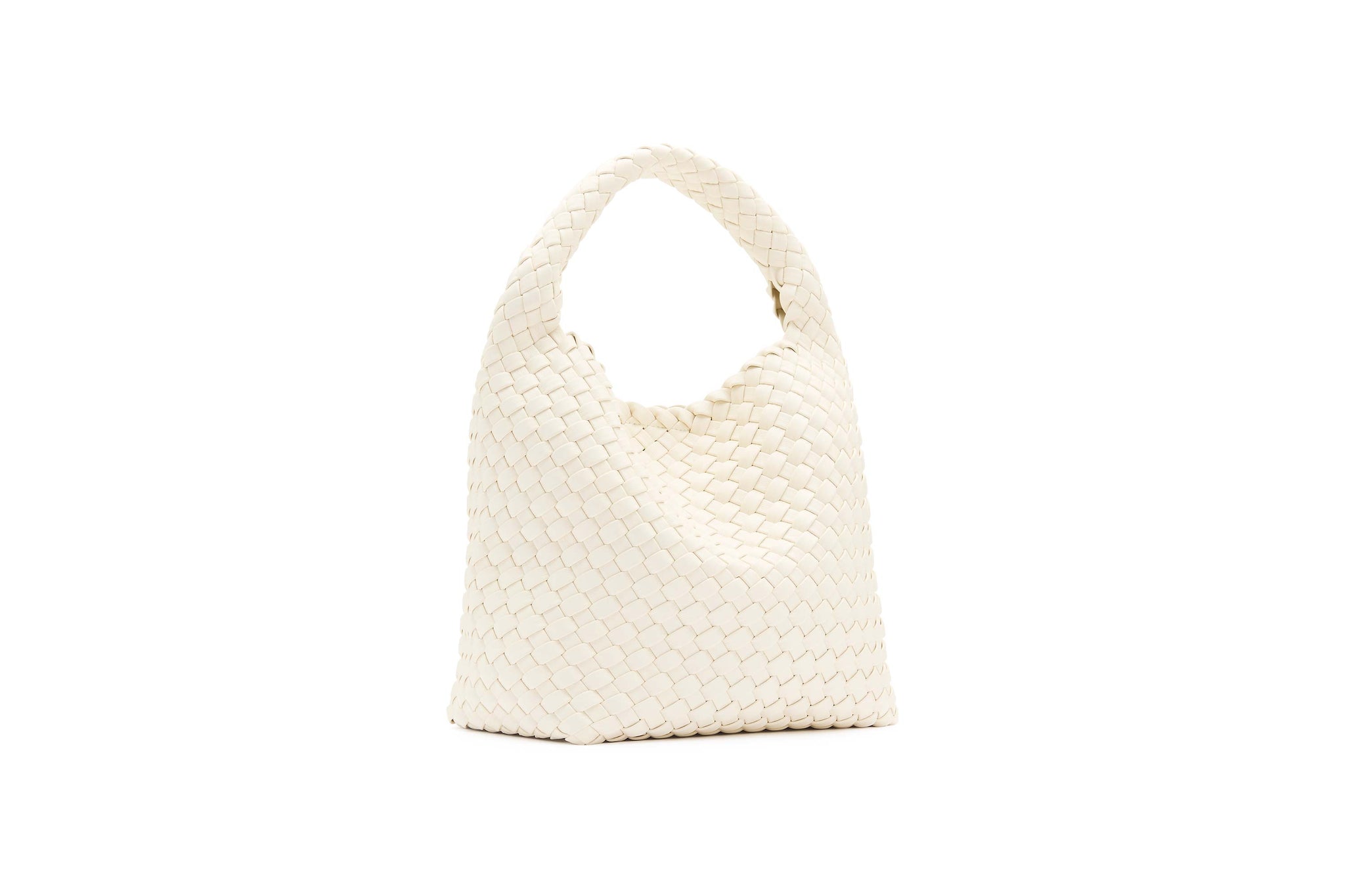 Rylan, Rylan Studio, Ivory Alt-Leather Woven Small Bag