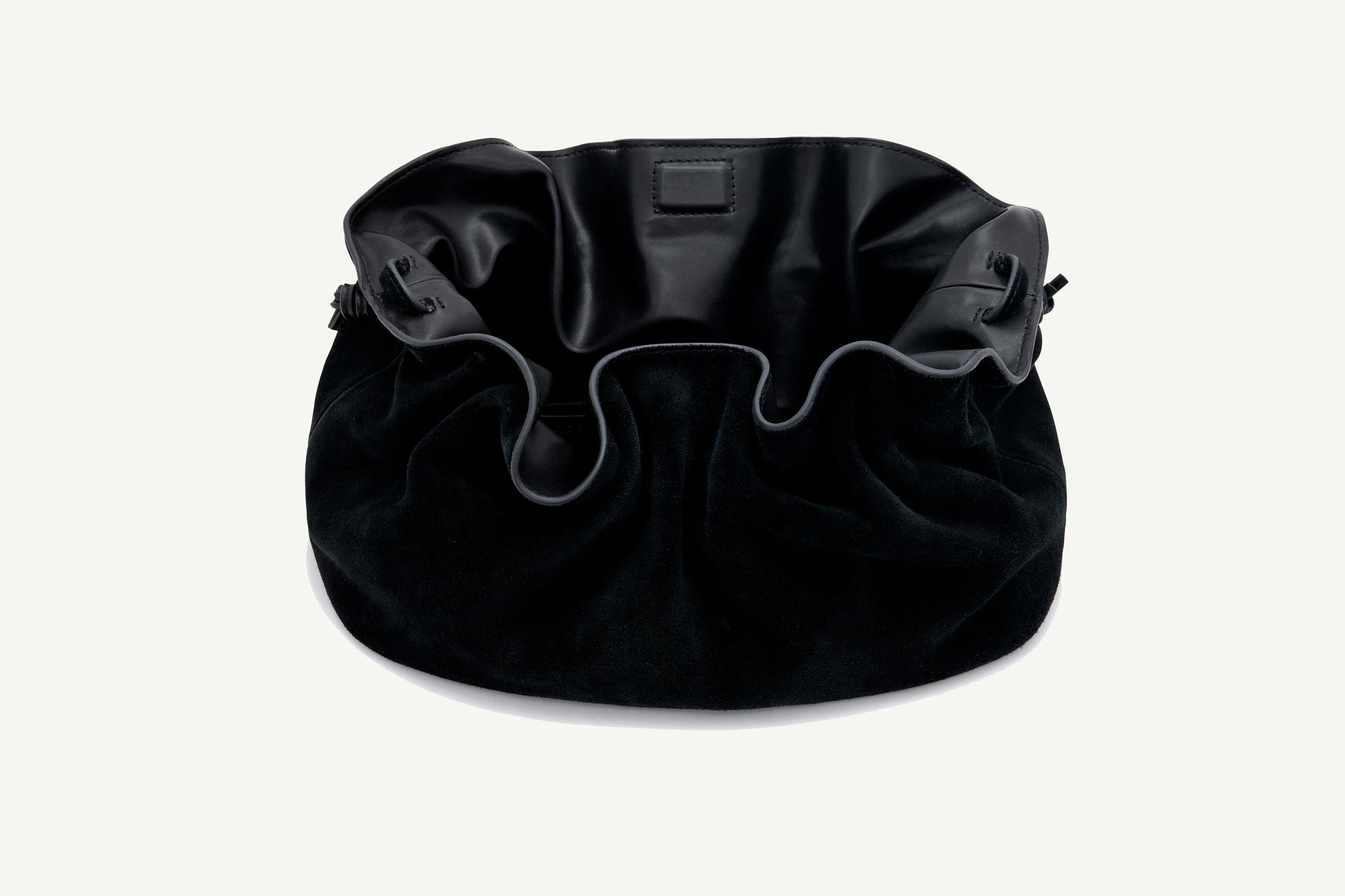 35.79 Camille Black Suede Clutch Bag – Rylan