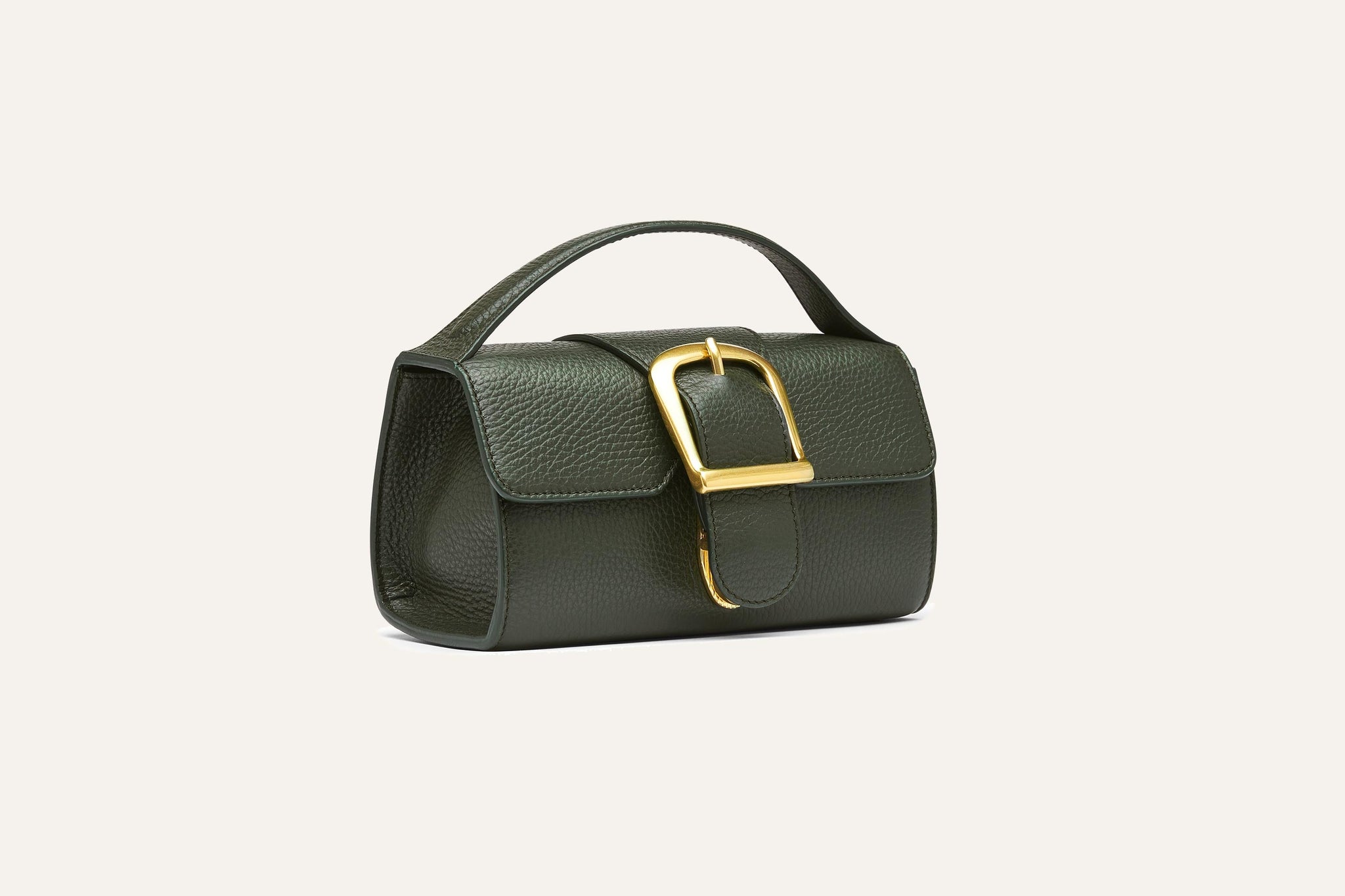 Rylan, Rylan Studio, 9.40 Forest Soft Grained Mini Satchel with Flat Handle, Made in Italy