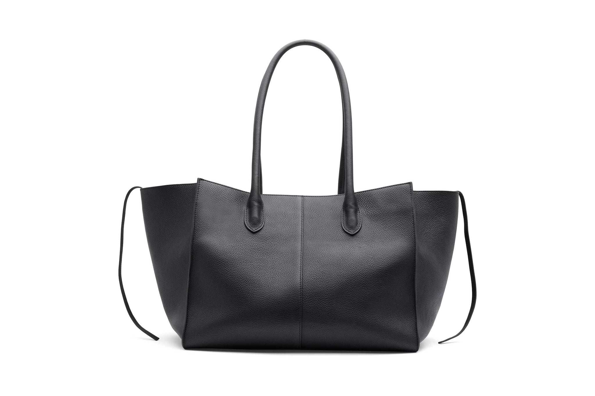 7.44 Black Soft Grained Large Tote