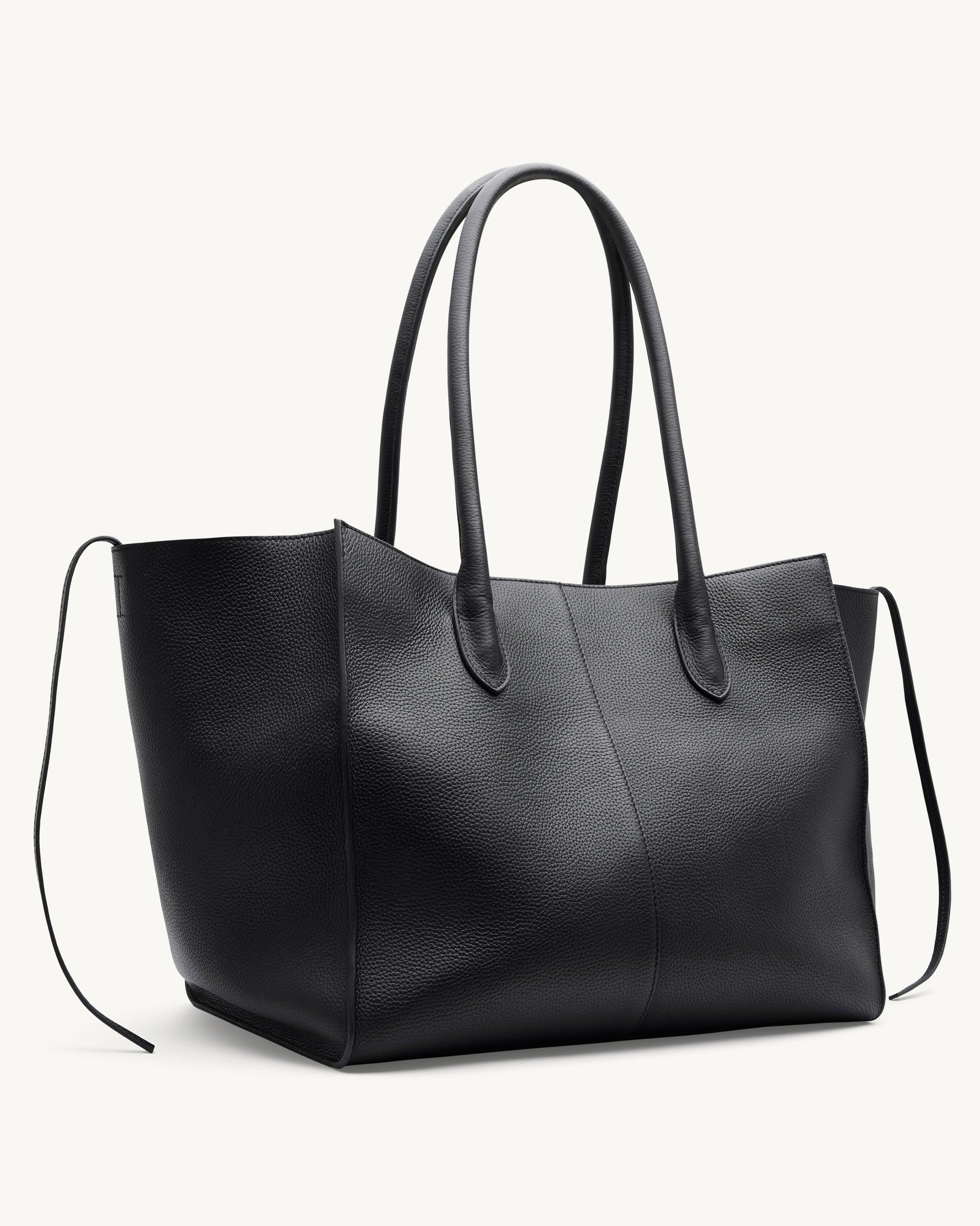 Rylan Black Grained Large Tote, by Brooke Testoni