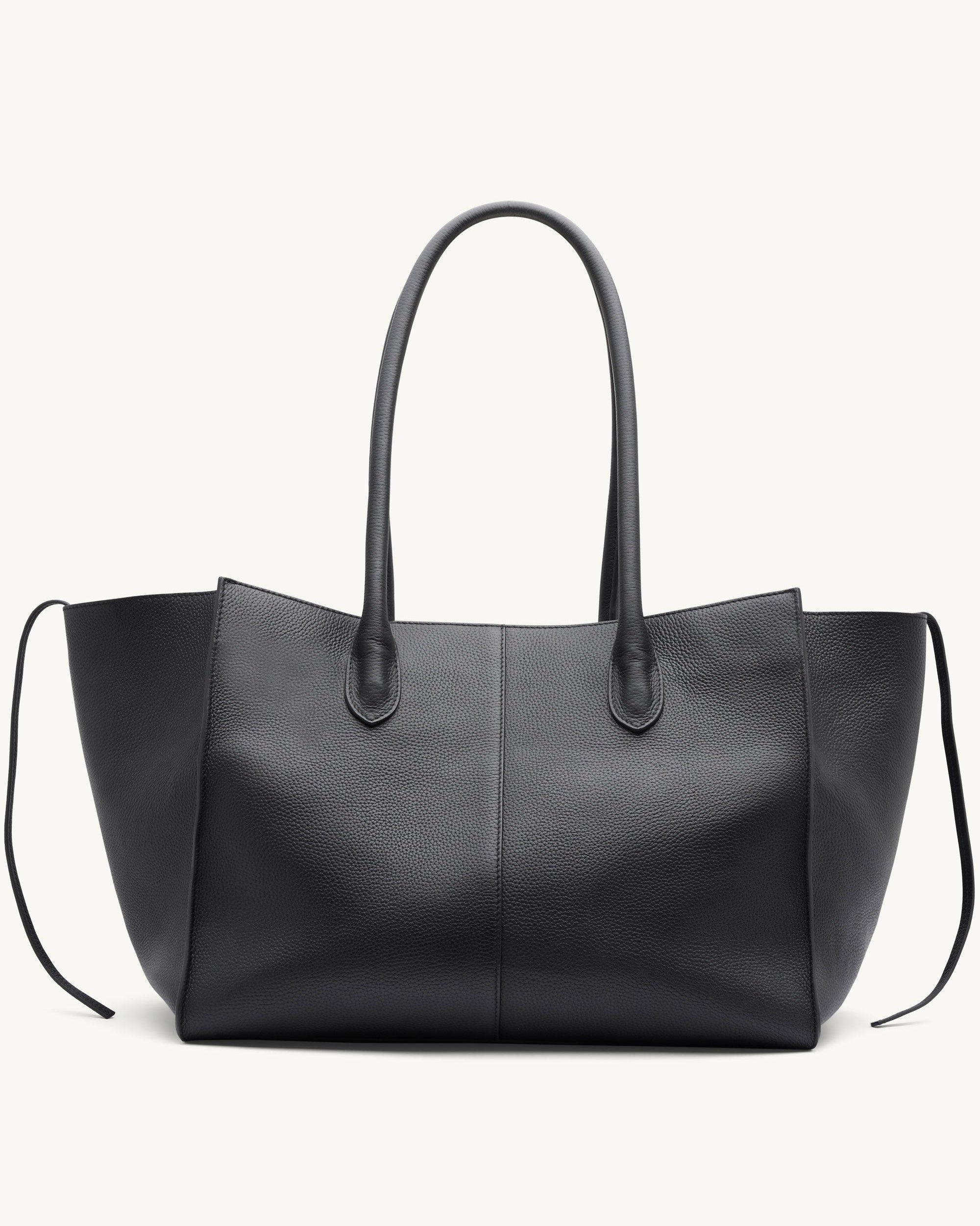 Rylan Black Grained Large Tote, by Brooke Testoni