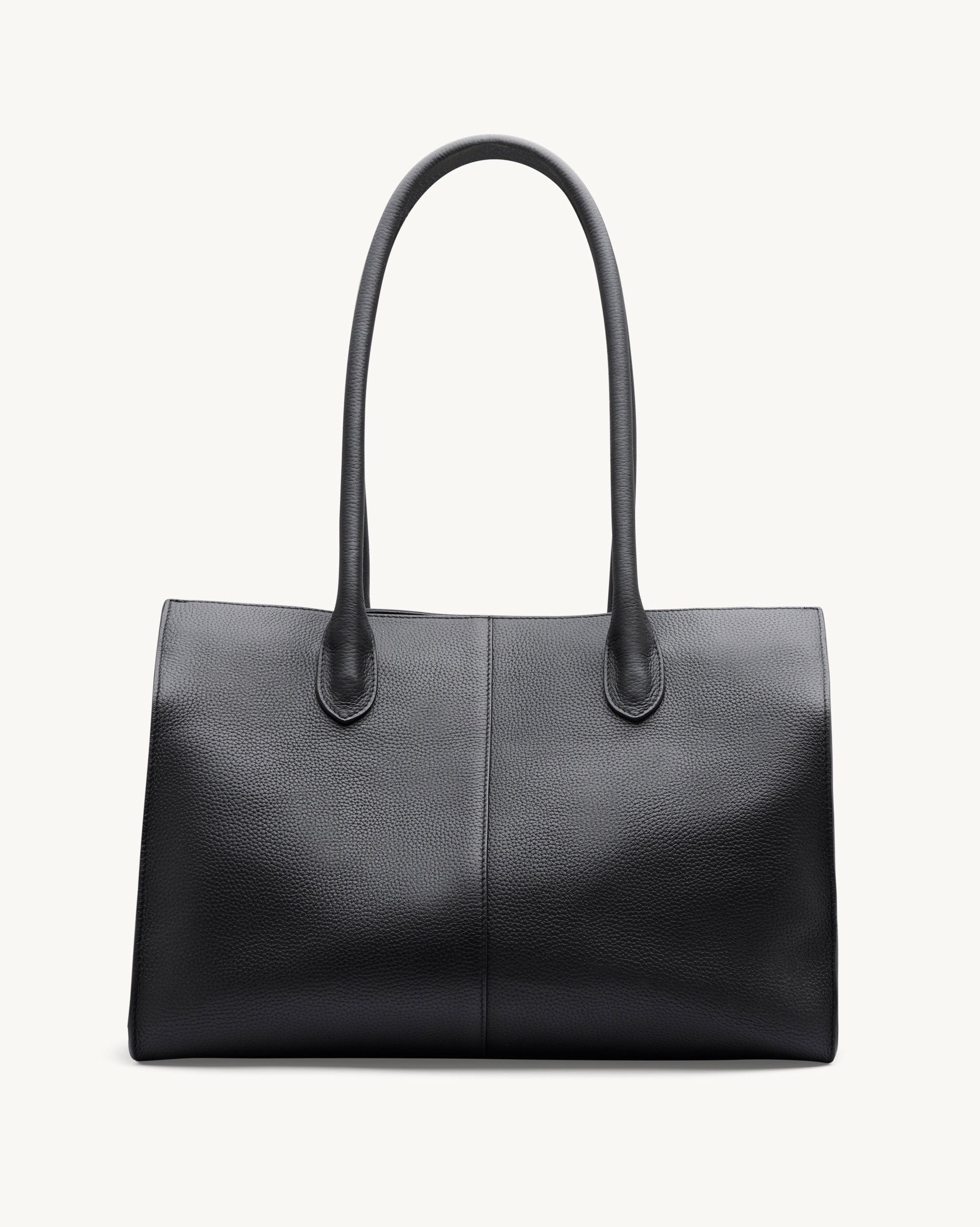 Rylan Black Grained Large Tote, by Brooke Testoni