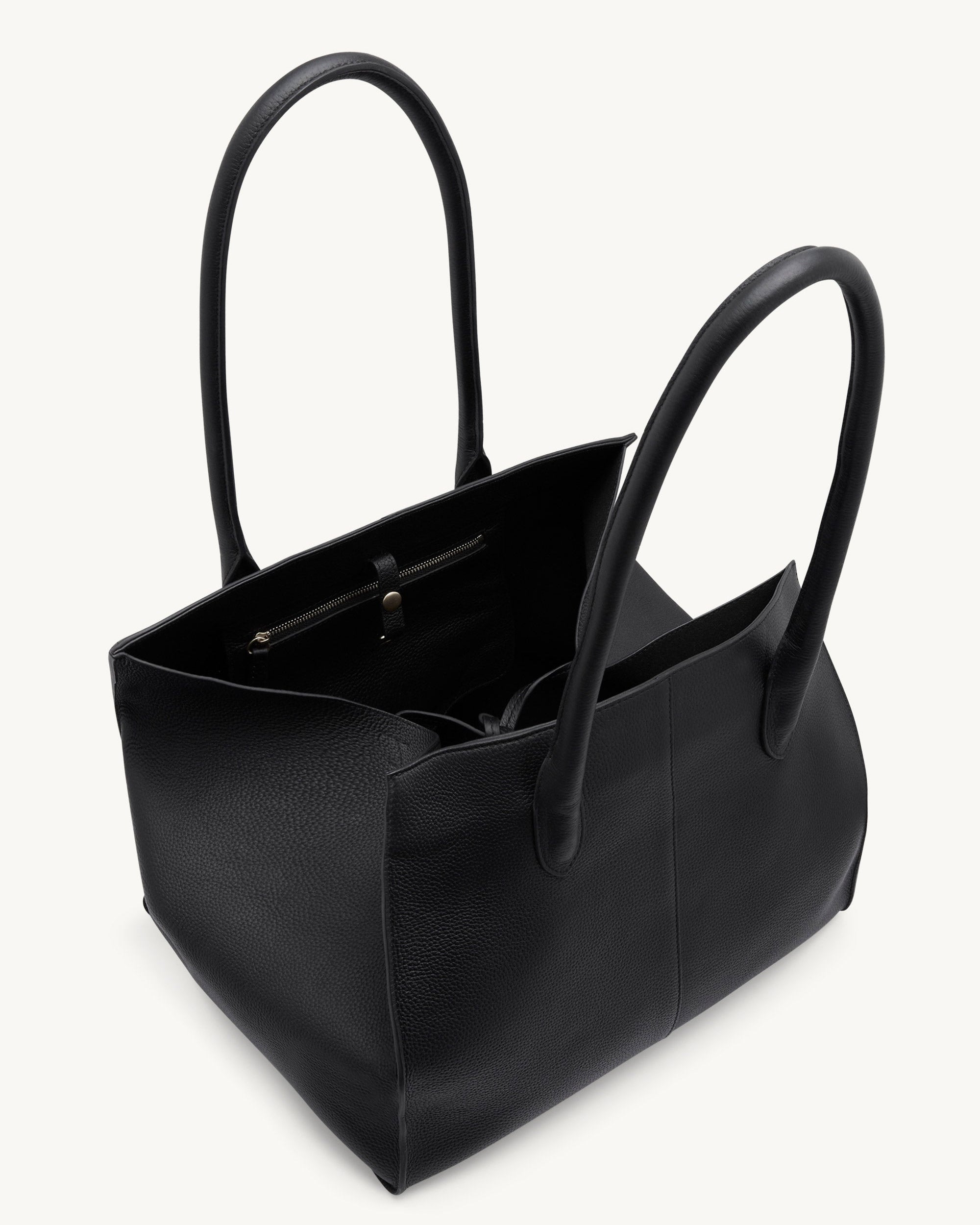 Rylan Black Grained Large Tote, by Brooke Testoni
