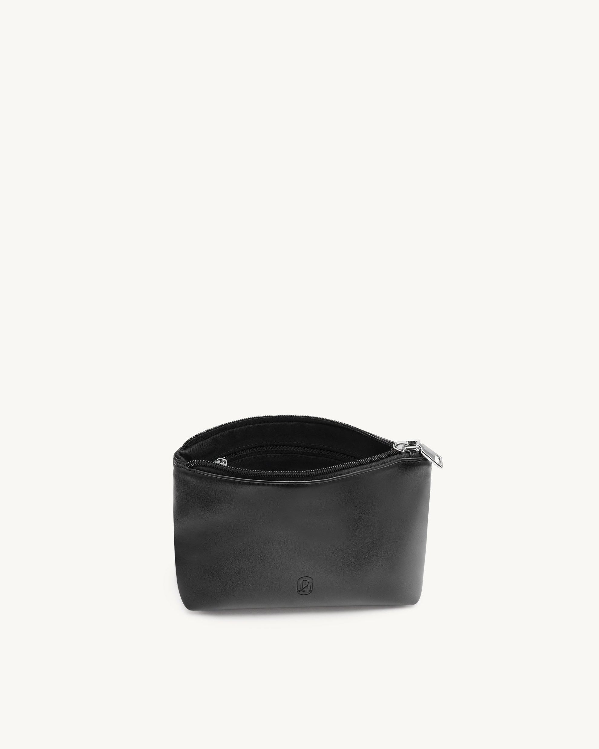 28.57 Black Recycled Alt-Leather Small Pouch