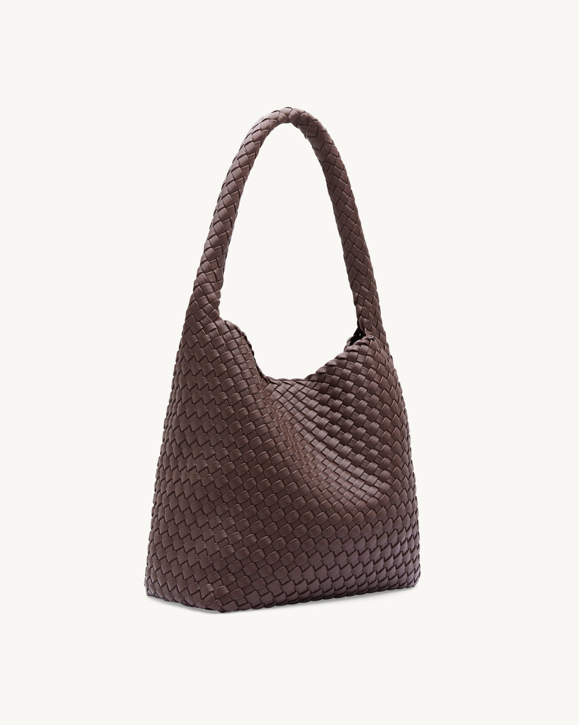 Rylan Brown Alt-Leather Woven Large Tote by Brooke Testoni