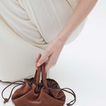 Rylan, Rylan Studio, Brown Suede Mini Tote, Brooke Testoni