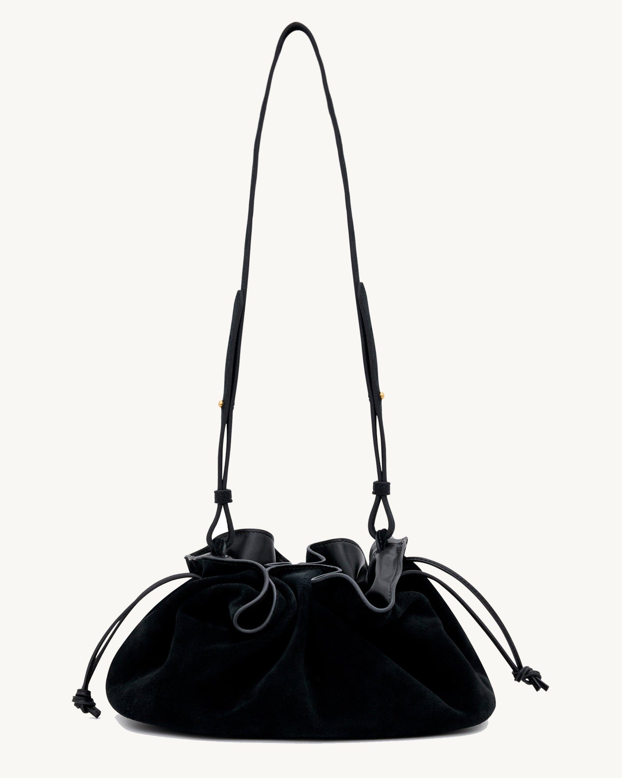 Rylan Camille Black Suede Clutch Bag by Brooke Testoni