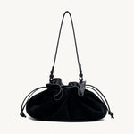 Rylan Camille Black Suede Clutch Bag by Brooke Testoni