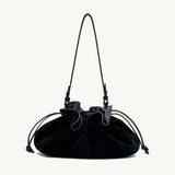 Rylan Camille Black Suede Clutch Bag by Brooke Testoni