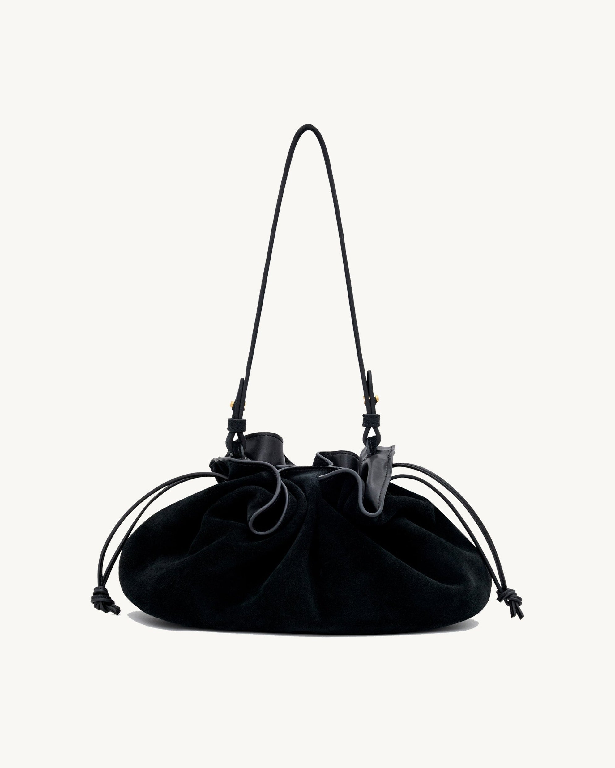 Rylan Camille Black Suede Clutch Bag by Brooke Testoni
