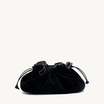 Rylan Camille Black Suede Clutch Bag by Brooke Testoni