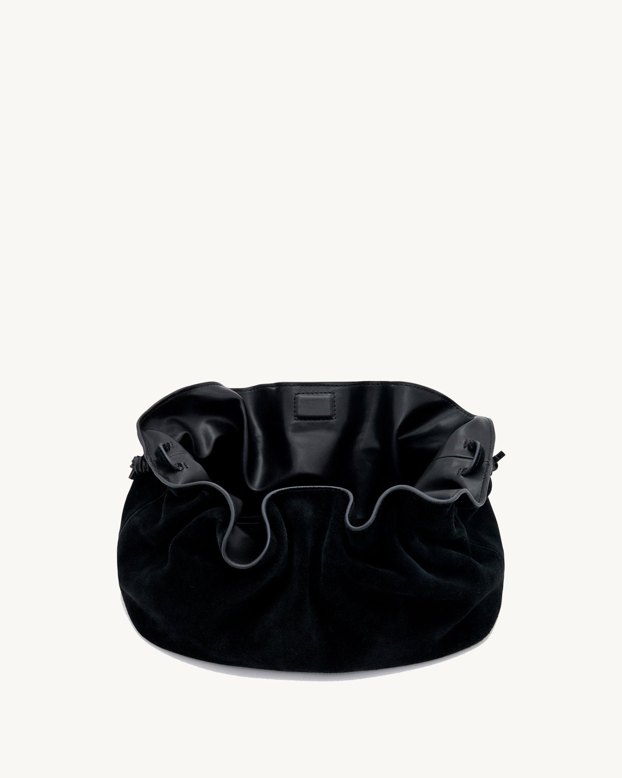 Rylan Camille Black Suede Clutch Bag by Brooke Testoni