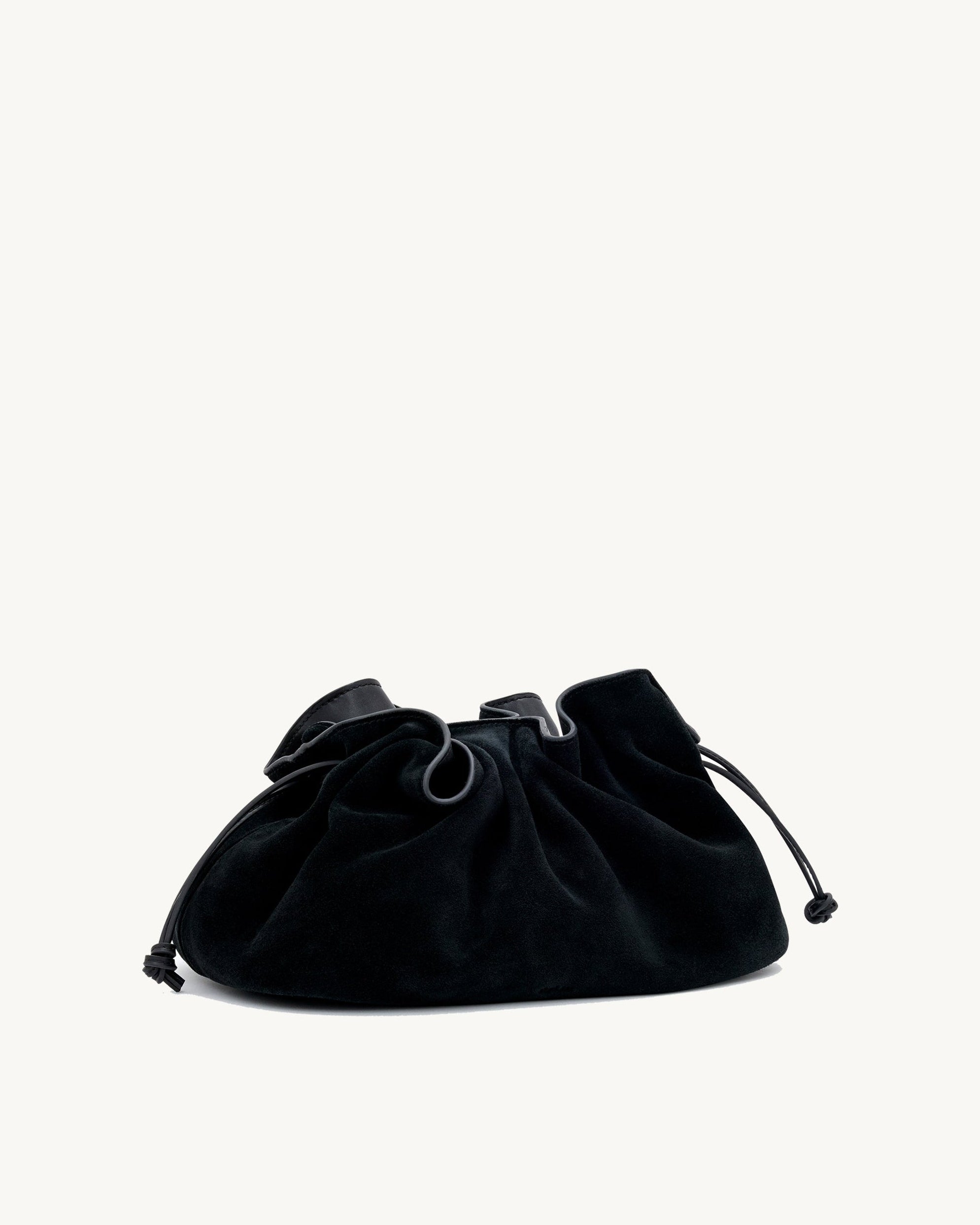 Rylan Camille Black Suede Clutch Bag by Brooke Testoni