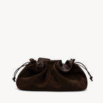 Rylan Camille Dark Brown Suede Clutch Bag by Brooke Testoni