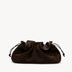 Rylan Camille Dark Brown Suede Clutch Bag by Brooke Testoni