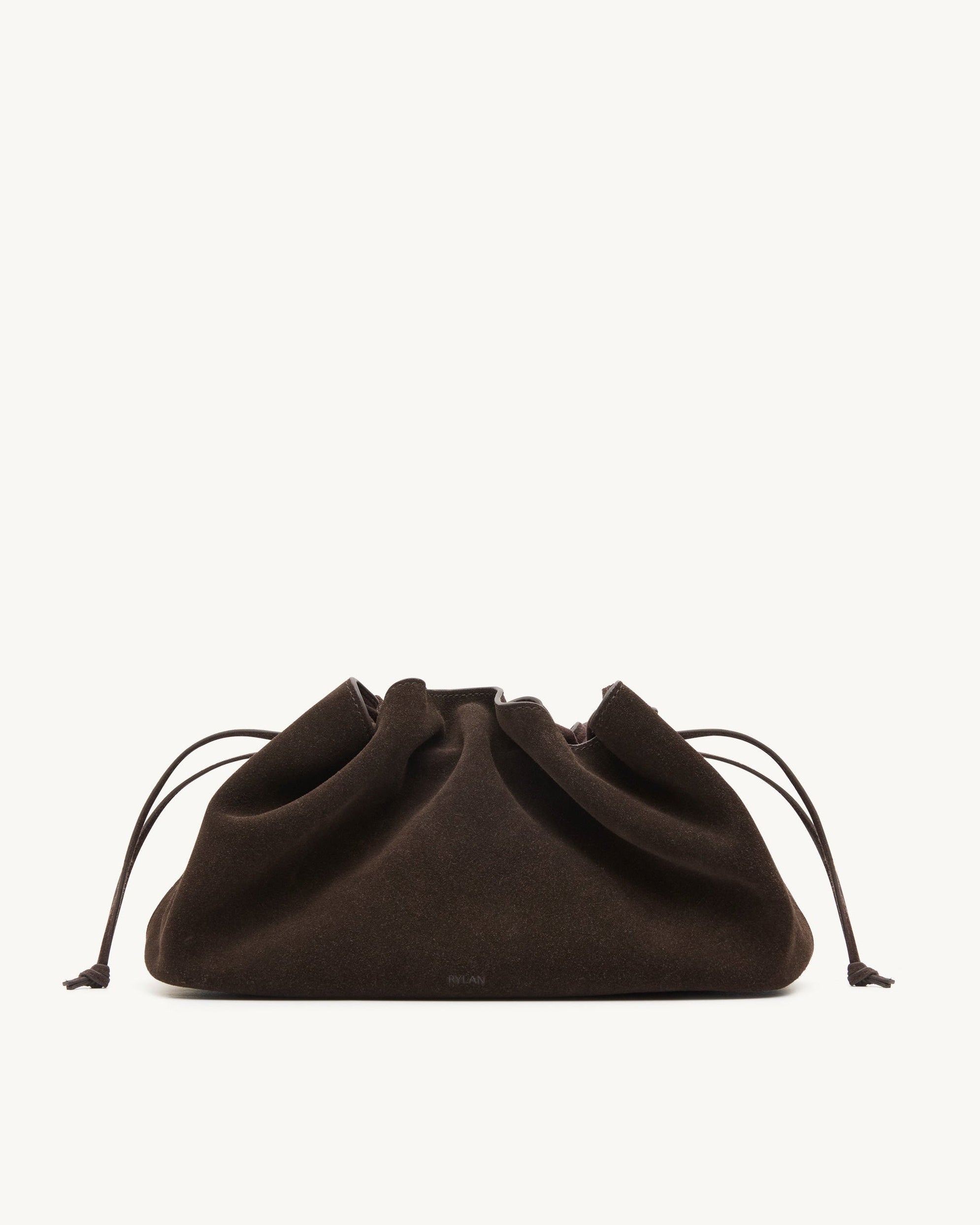 Rylan Dark Brown Suede Clutch Bag