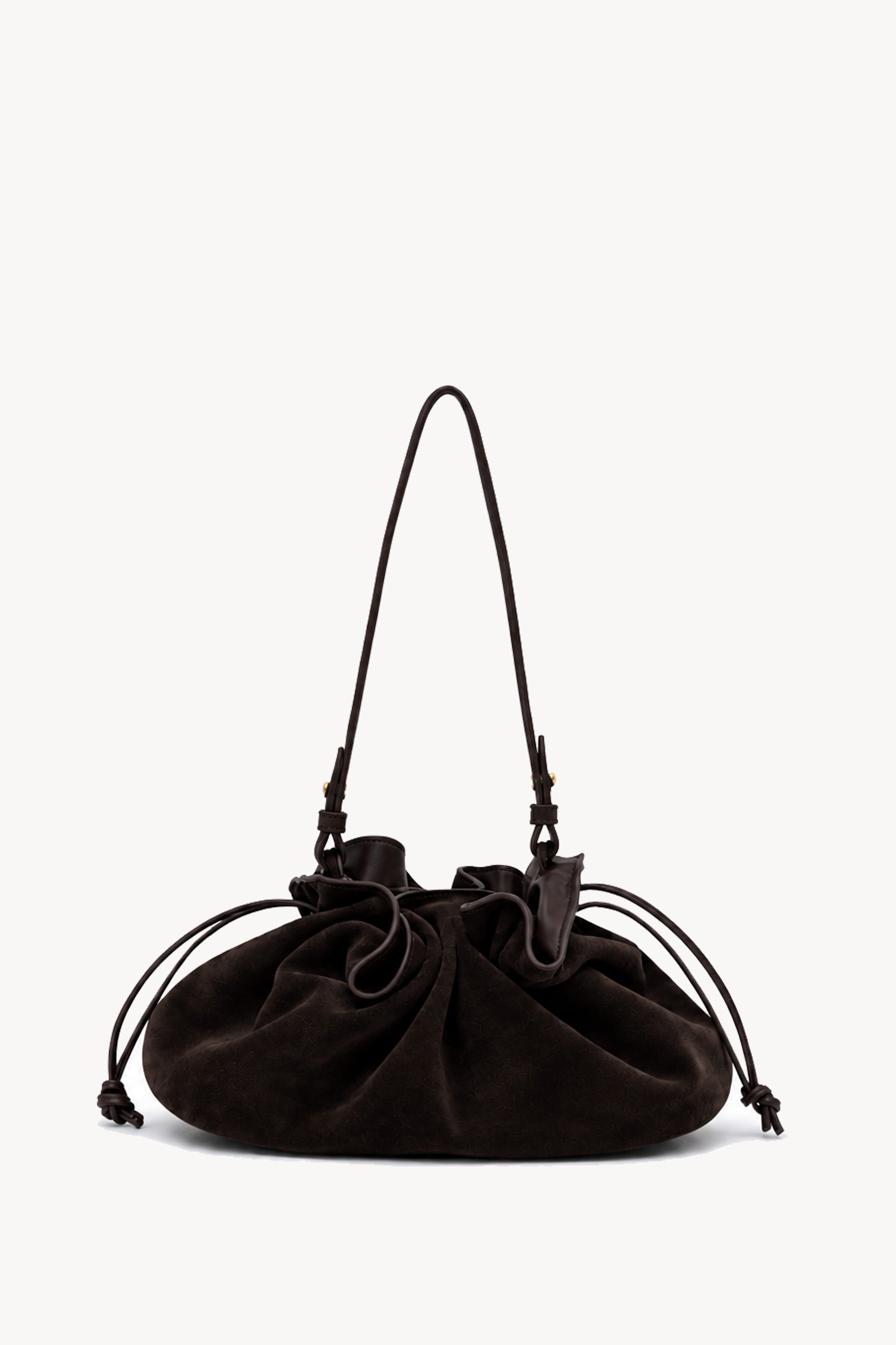 Rylan Camille Dark Brown Suede Clutch Bag by Brooke Testoni