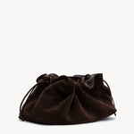 Rylan Camille Dark Brown Suede Clutch Bag by Brooke Testoni