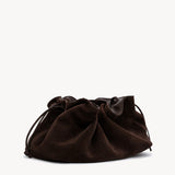 Rylan Camille Dark Brown Suede Clutch Bag by Brooke Testoni