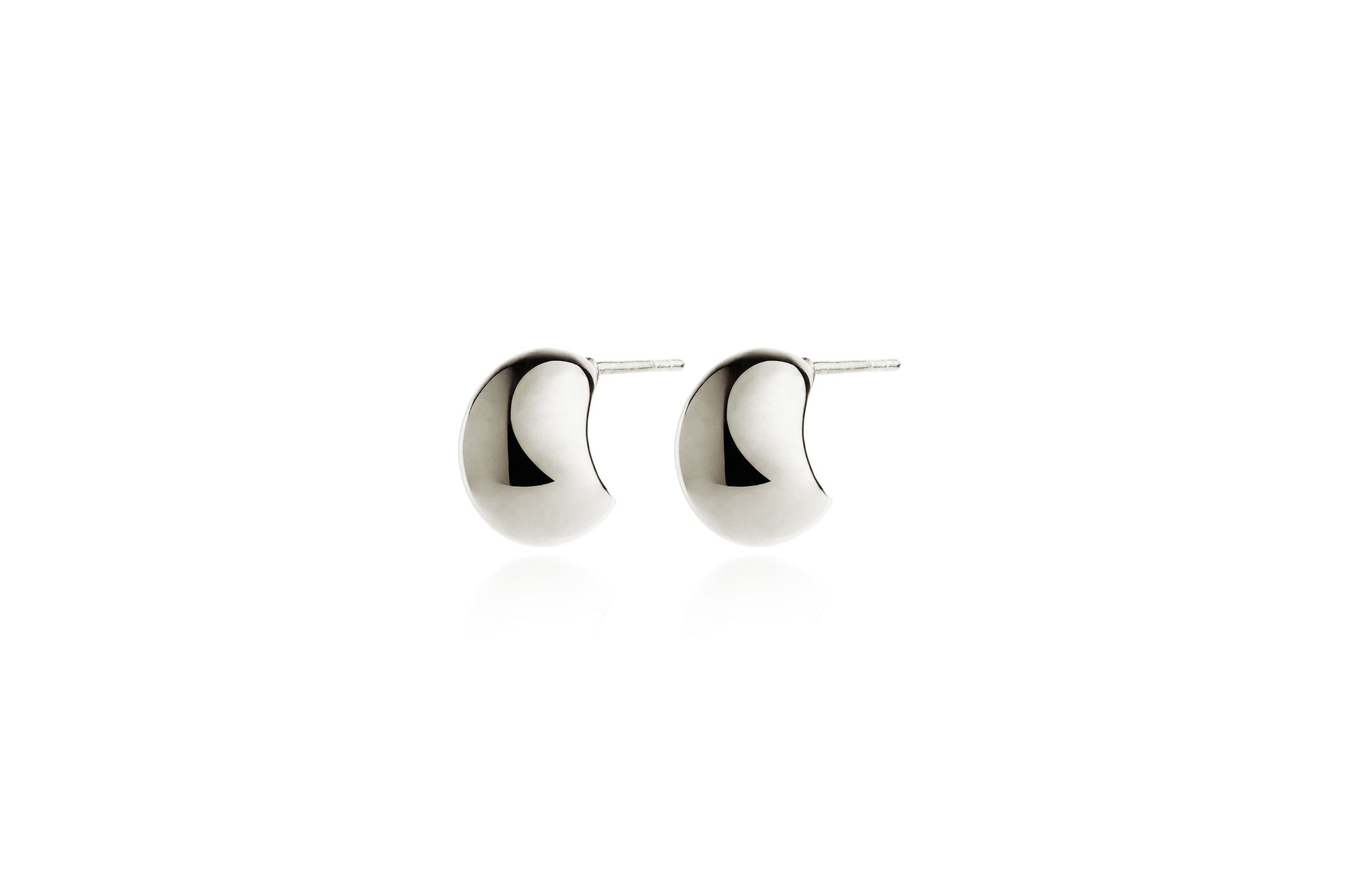 Egg Stud Earrings - Silver