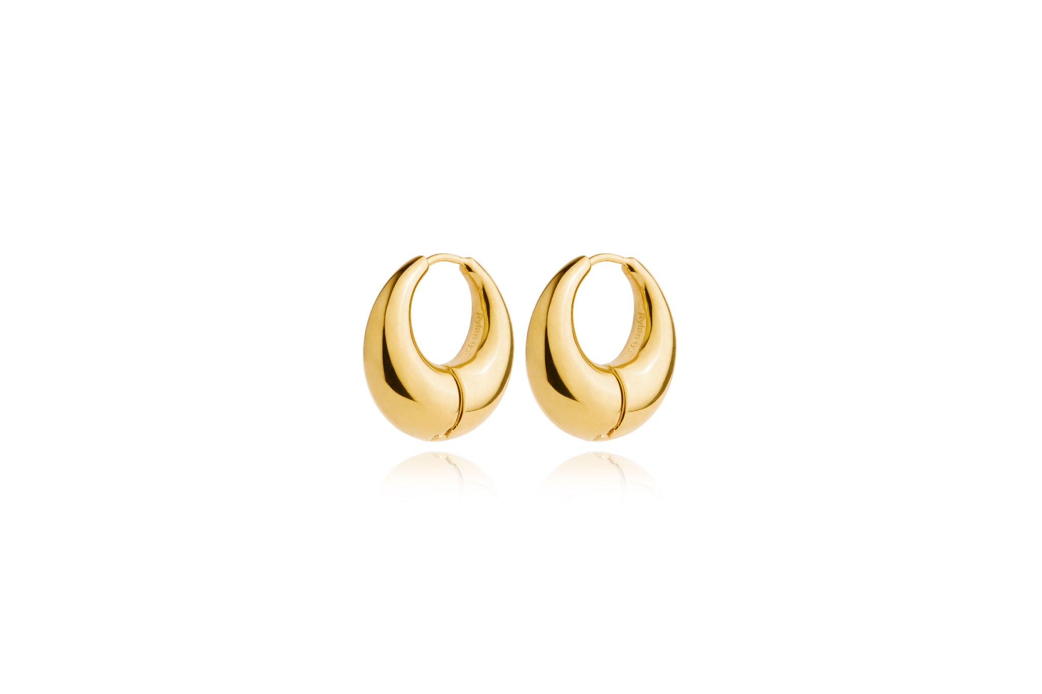 Smooth Moon Hoop Earrings - Gold