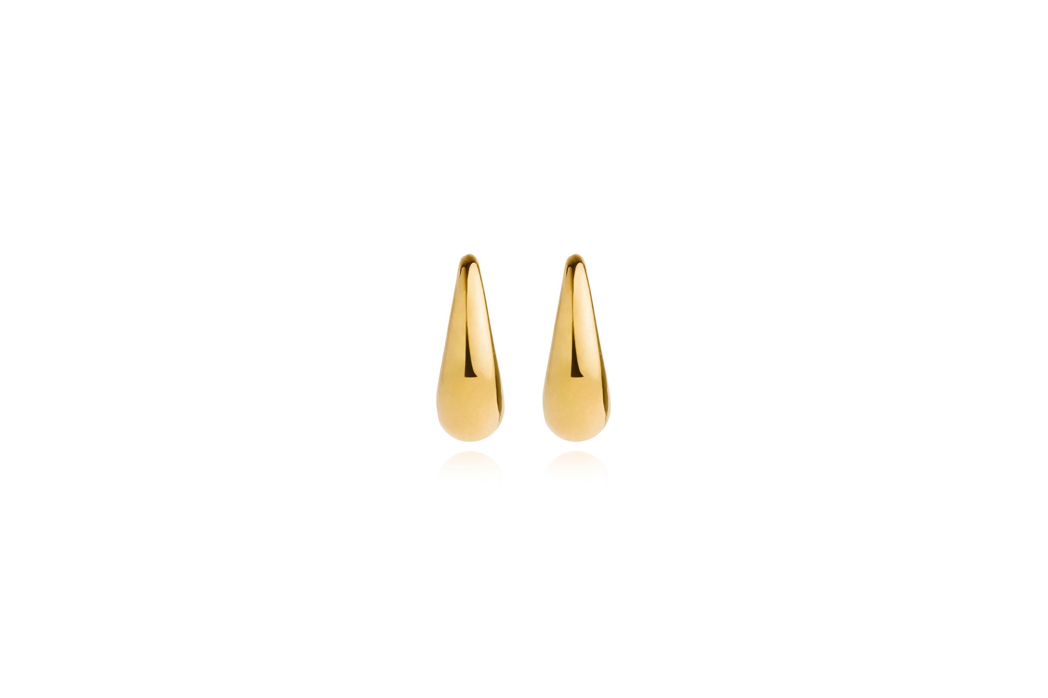 Smooth Moon Hoop Earrings - Gold