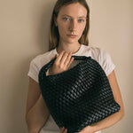 Rylan Black Alt-Leather Small Tote by Brooke Testoni