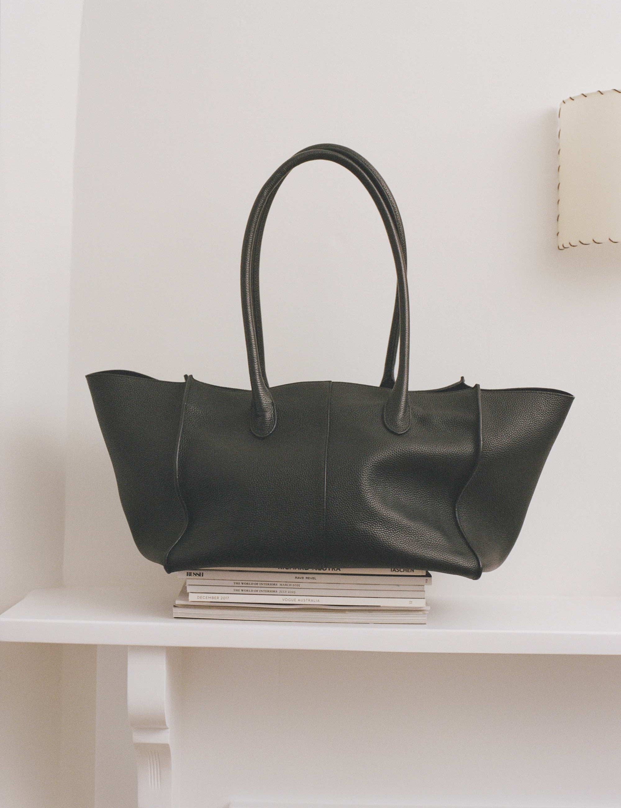 Rylan Black Grained Large Tote, by Brooke Testoni