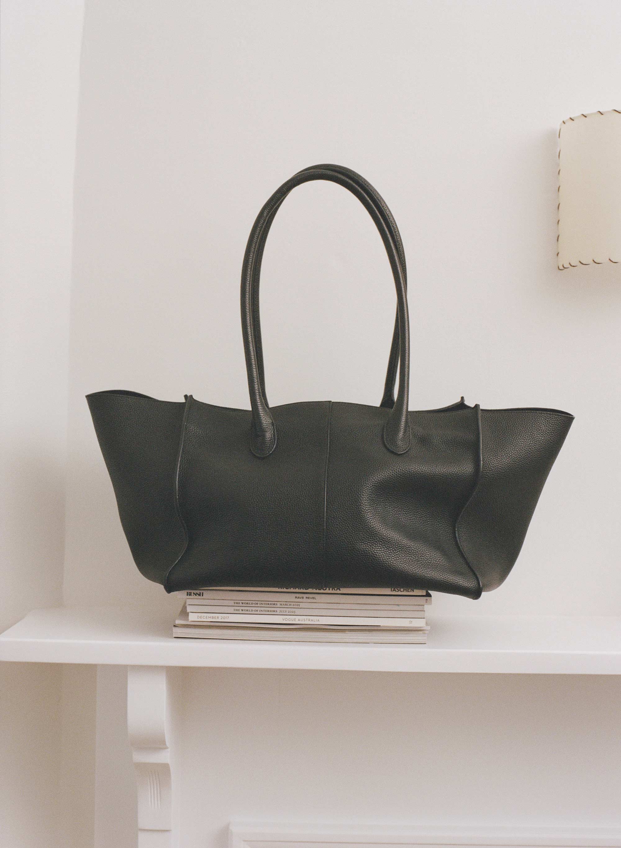 Rylan Black Grained Large Tote, by Brooke Testoni