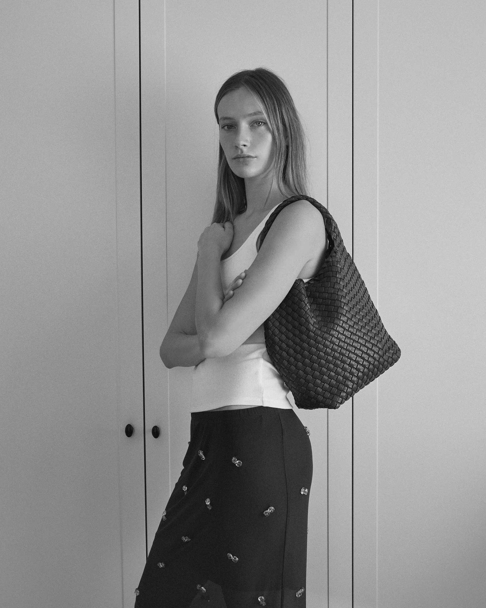 Rylan Black Alt-Leather Small Tote by Brooke Testoni