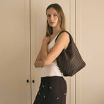Rylan Brown Alt-Leather Woven Small Tote