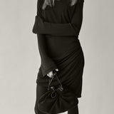 Rylan Camille Black Suede Clutch Bag by Brooke Testoni