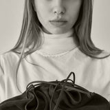Rylan Camille Black Suede Clutch Bag by Brooke Testoni